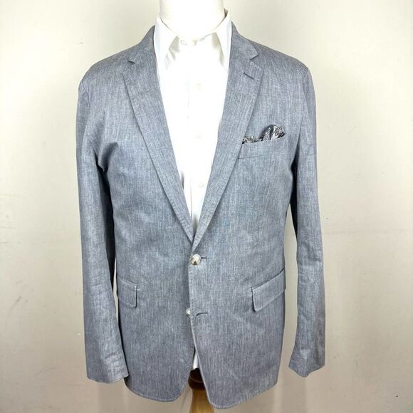 J.Crew‎ Grey Ludlow Somelos Cotton Blazer Men’s 44R Read - Picture 2 of 16